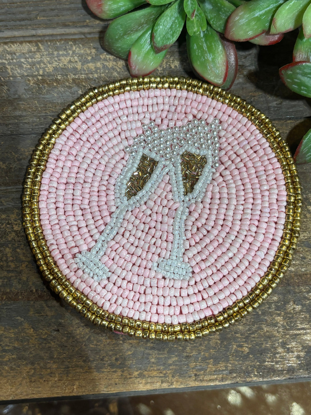 Beer Set Beaded Bar Coasters by Mud Pie