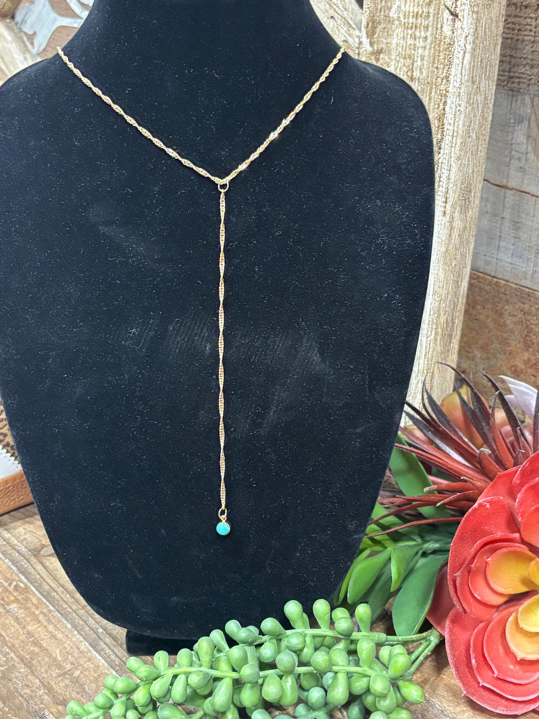 18K Gold Plated Lariat Necklace