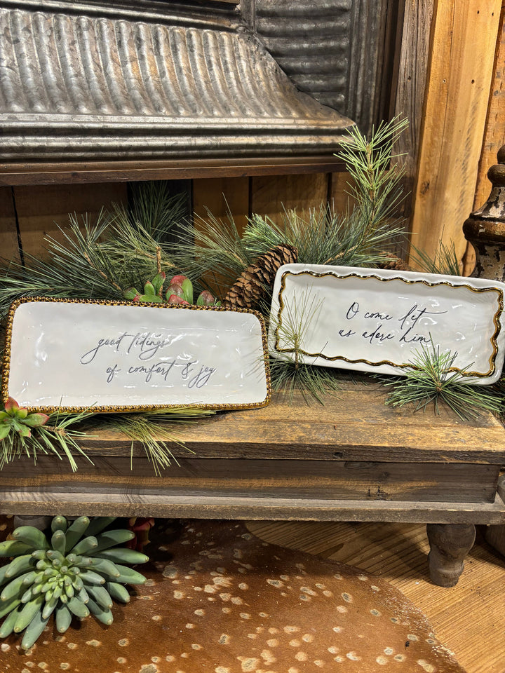 Gold Edge Sentiment Tray by Mud Pie