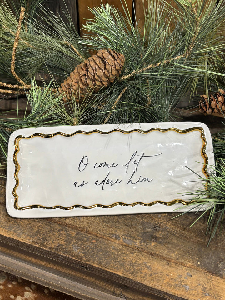 Gold Edge Sentiment Tray by Mud Pie