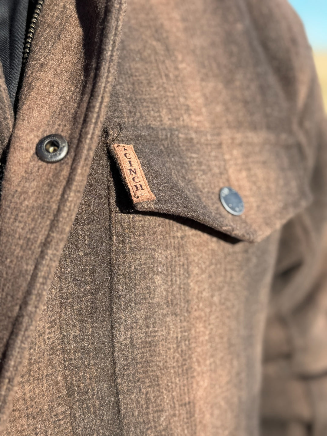 Frontier Brown Plaid Coat by Cinch
