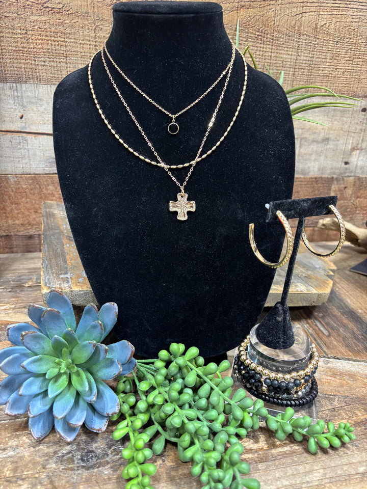 Dara 3 Chain Gold Necklace