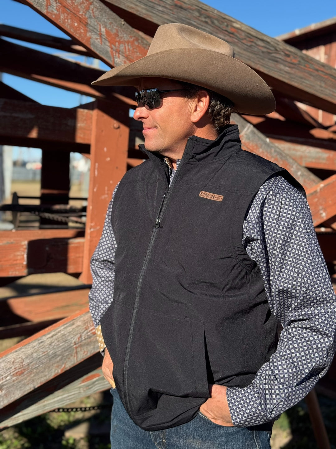 Dale Navy Geometric Print Wrinkle Free Shirt by Ariat