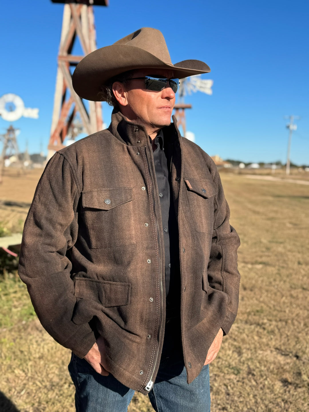 Frontier Brown Plaid Coat by Cinch