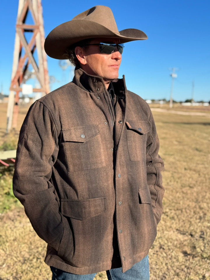 Frontier Brown Plaid Coat by Cinch