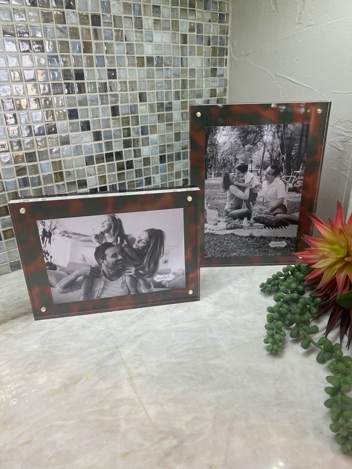 Tortoise Acrylic Block Frame by Mud Pie
