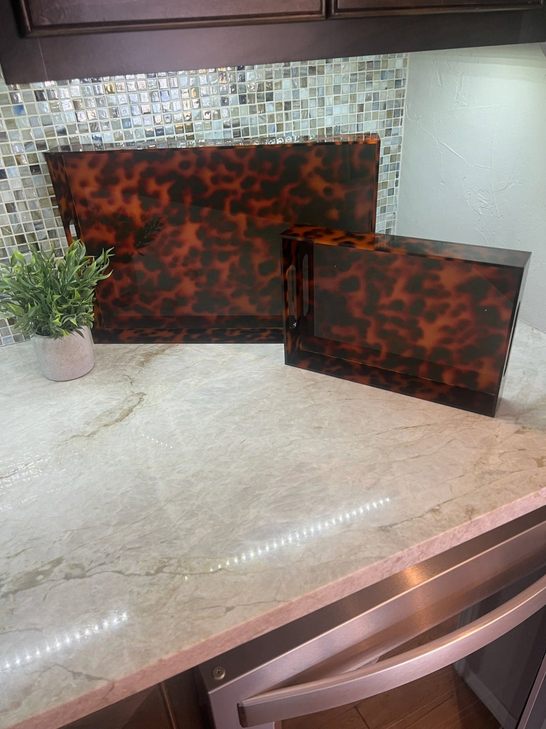 Tortoise Acrylic Tray Set by Mudpie