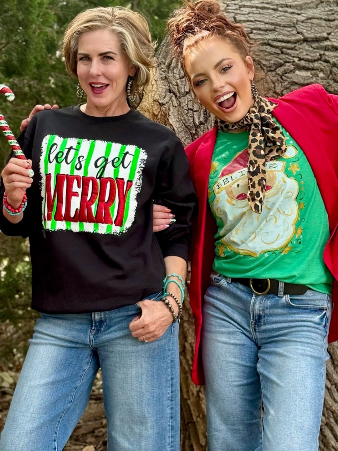 Let's Get Merry Long Sleeve Graphic Tee by Texas True Threads