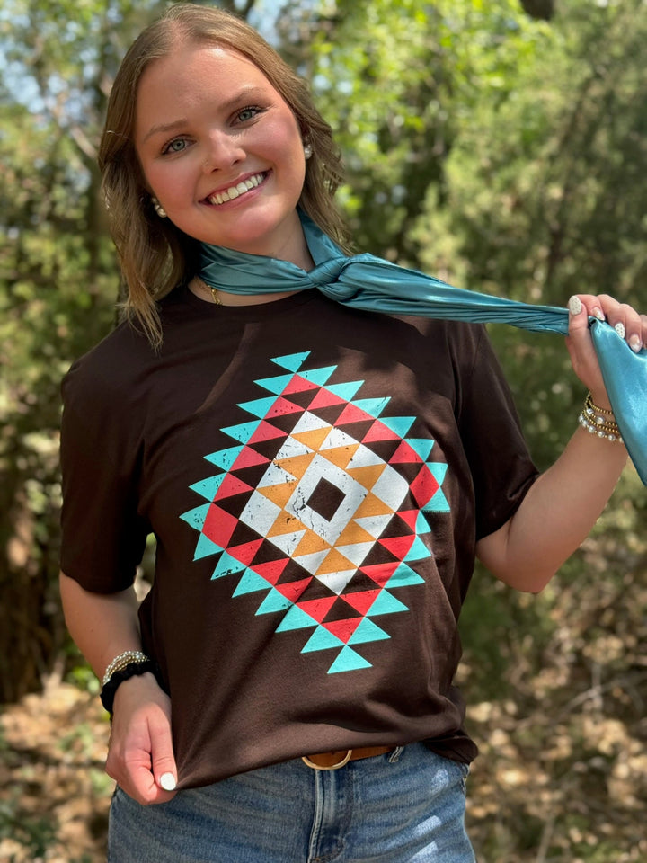 Ryanne's Fall Aztec Graphic Tee by Texas True Threads