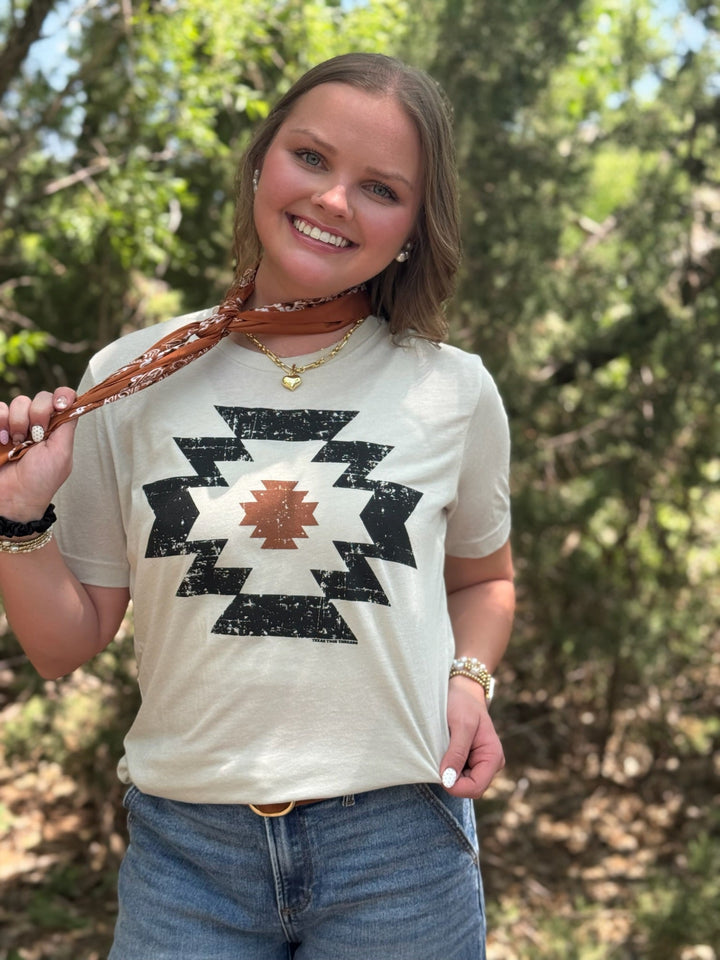 Fremont Cream Aztec Tee by Texas True Threads
