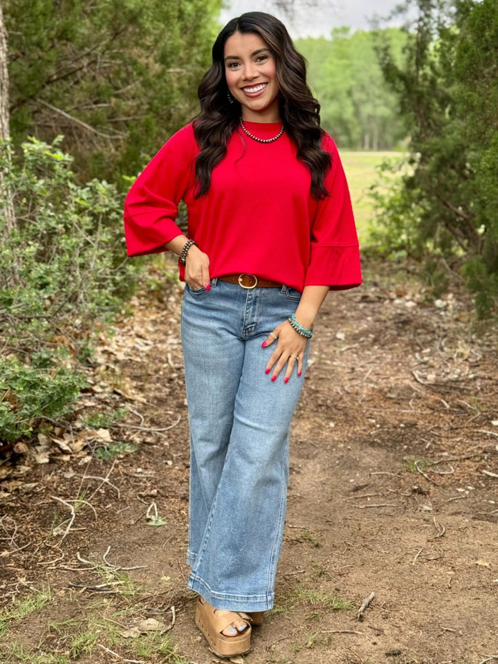 Randa Solid Red Top
