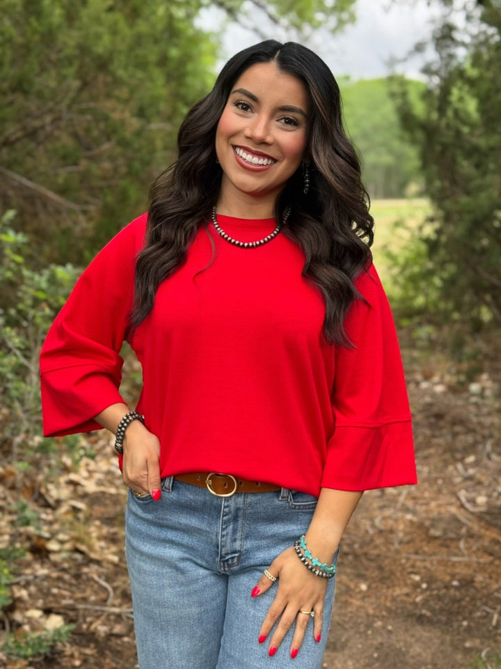 Randa Solid Red Top