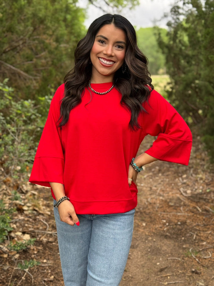 Randa Solid Red Top