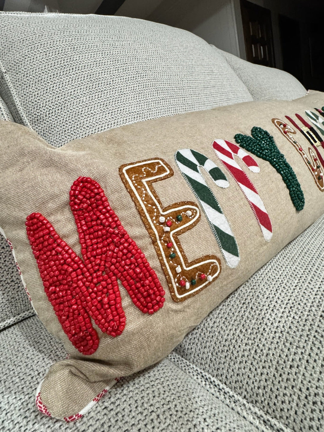 Merry Christmas Long Pillow by Mud Pie