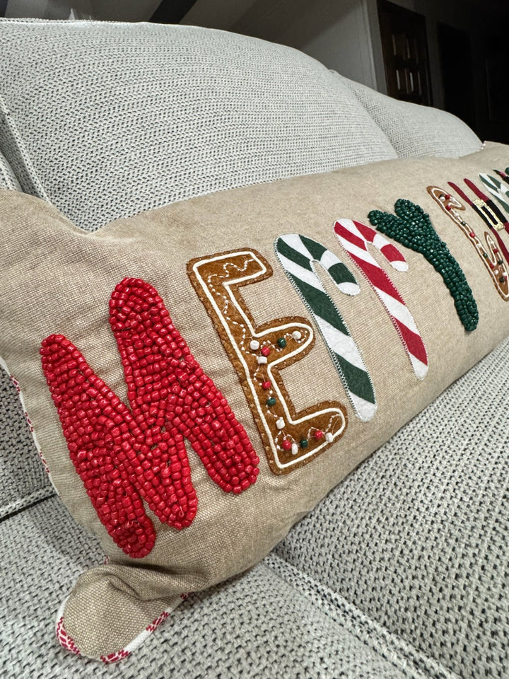 Merry Christmas Long Pillow by Mud Pie