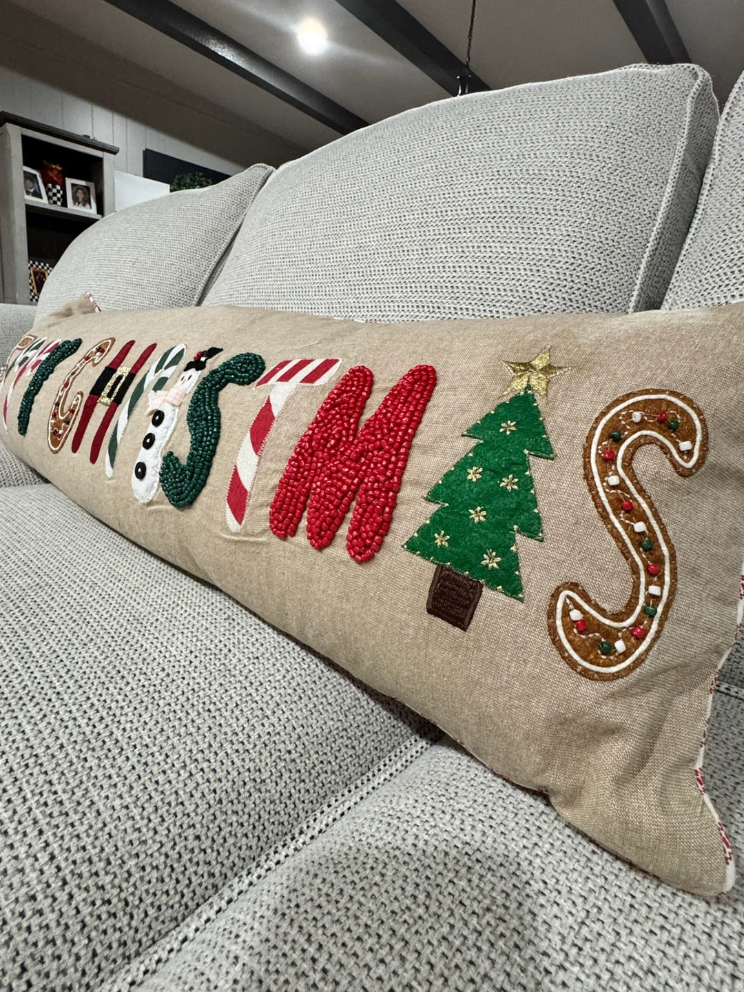 Merry Christmas Long Pillow by Mud Pie