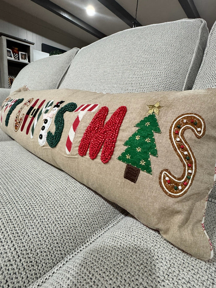 Merry Christmas Long Pillow by Mud Pie