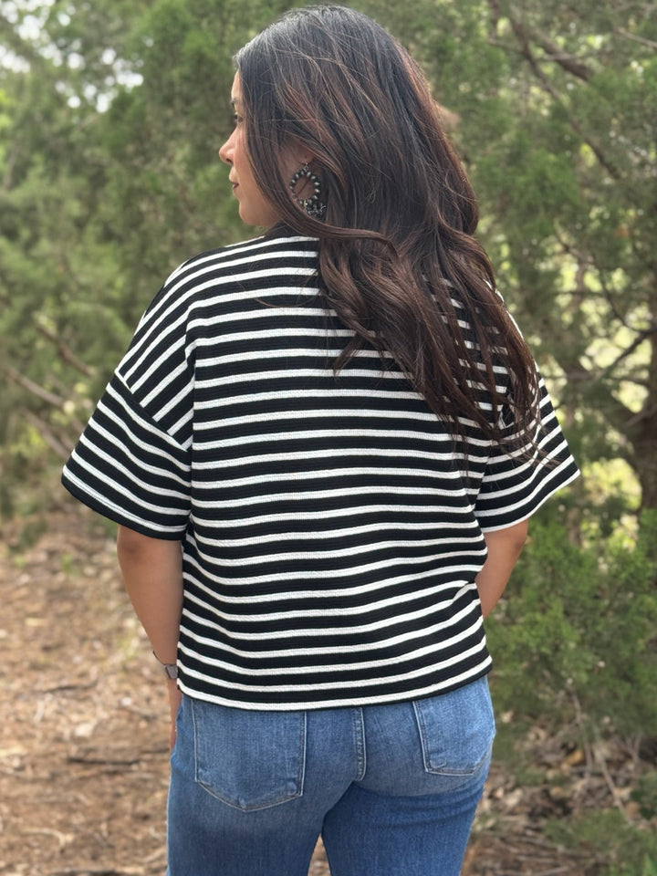 Lovely in Stripes Drop Shoulder Top