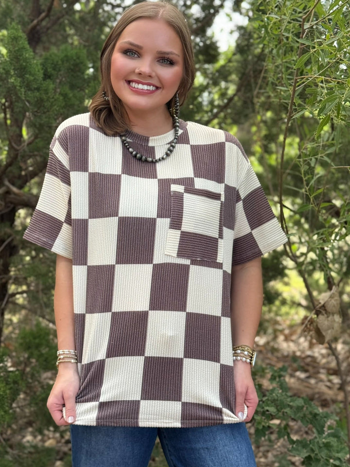 Check Yes Short Sleeve Top