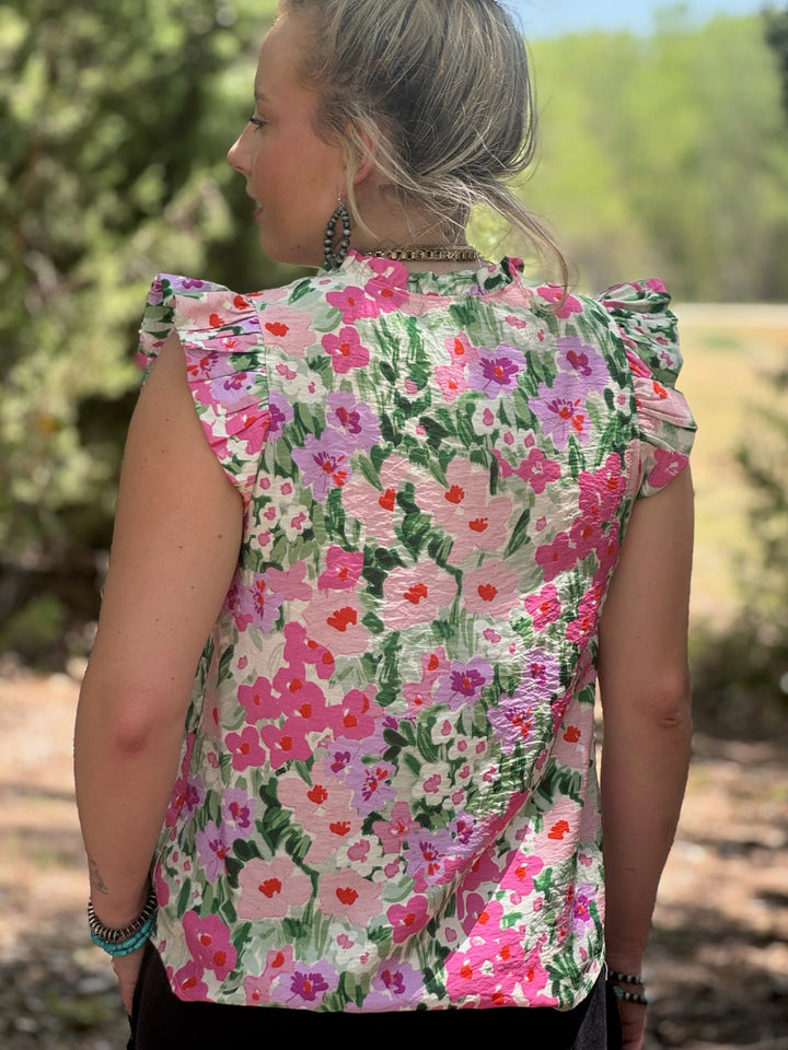 Arianna Pink Floral Top