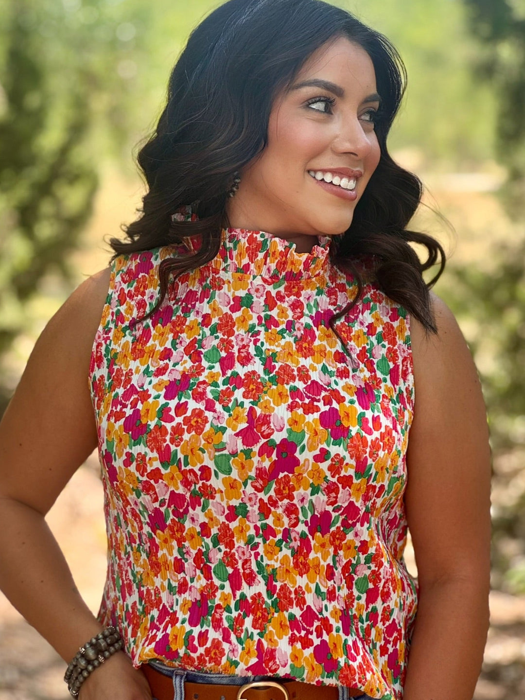 Lynly Floral Sleeveless Top