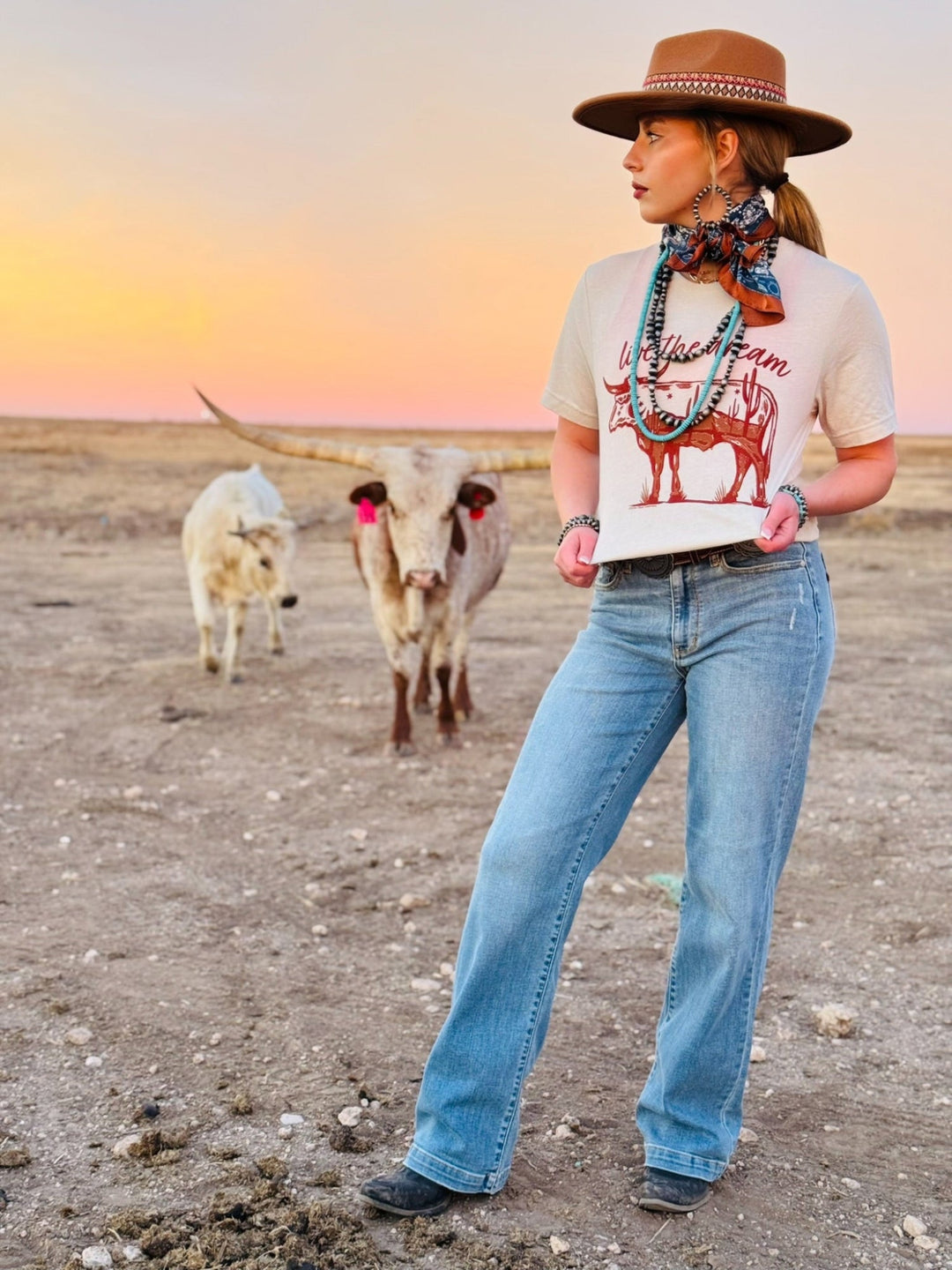 Lauren's Live The Dream Longhorn Graphic Tee by Texas True Threads