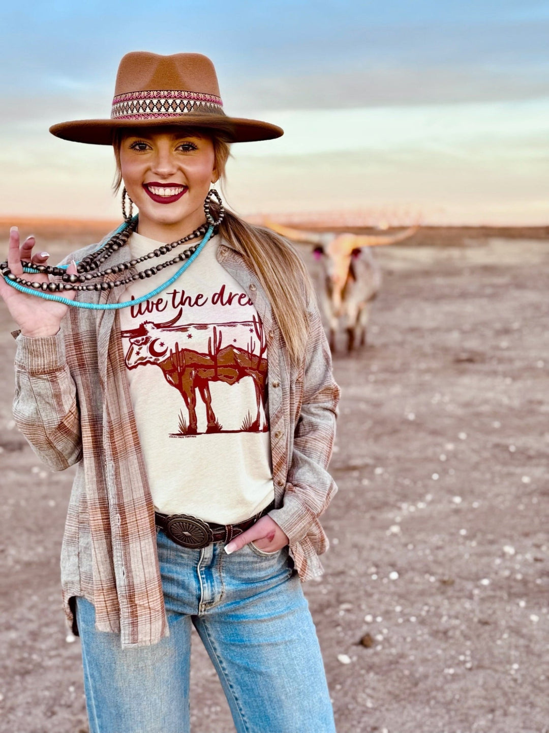 Lauren's Live The Dream Longhorn Graphic Tee by Texas True Threads