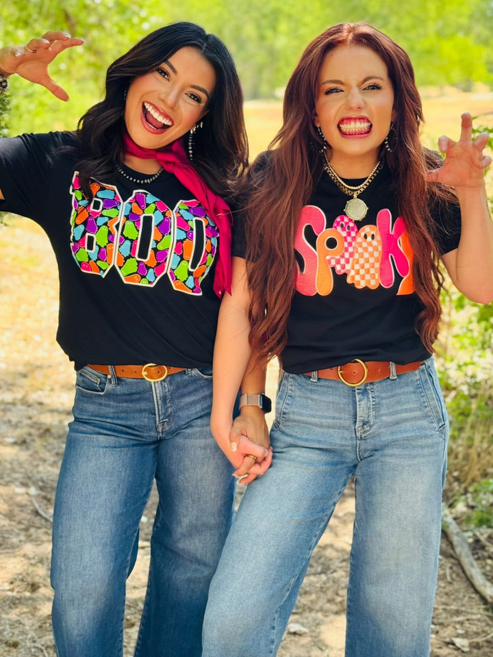 BOO Colorful Ghosts Graphic Tee by Texas True Threads