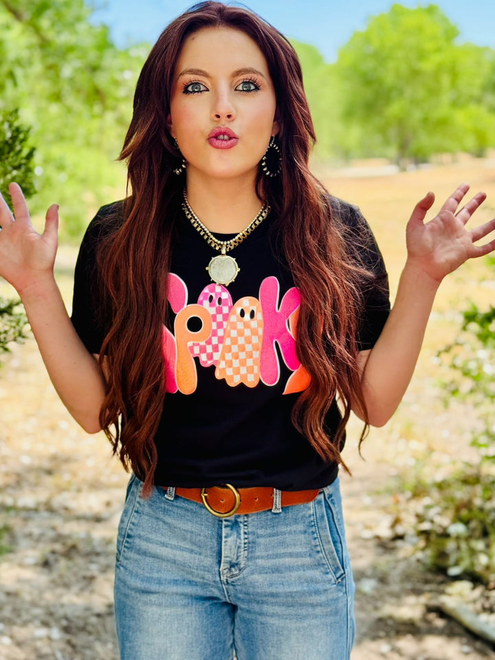 Spooky Tee in Glitter Puff Graphic Tee by Texas True Threads