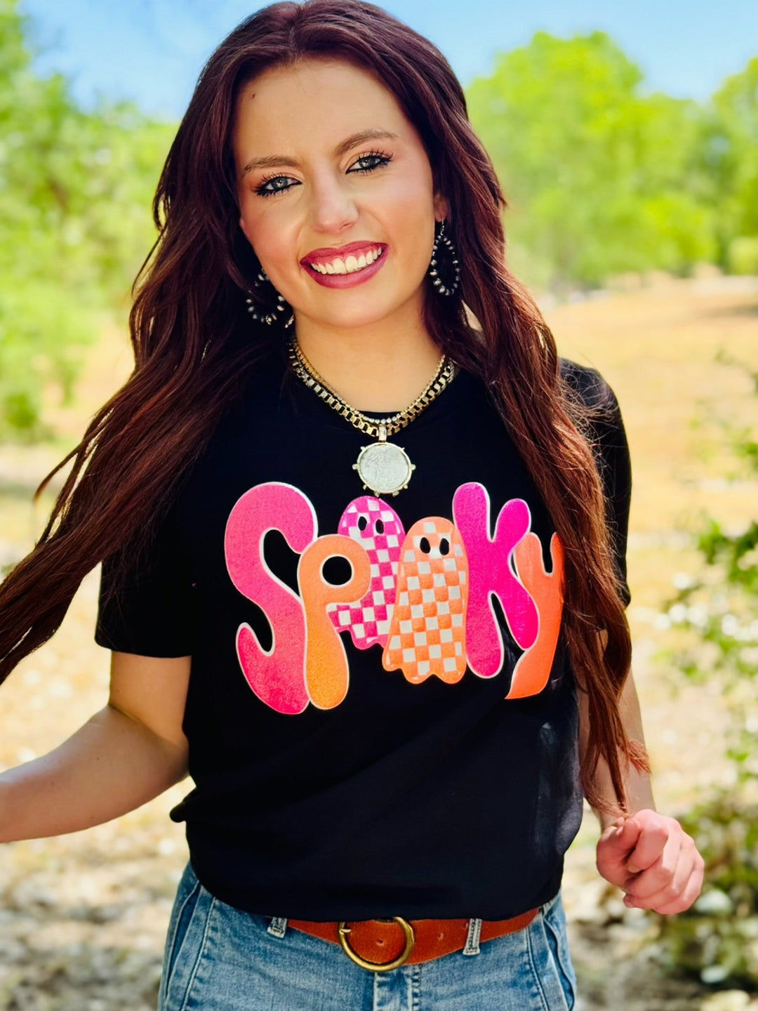 Spooky Tee in Glitter Puff Graphic Tee by Texas True Threads