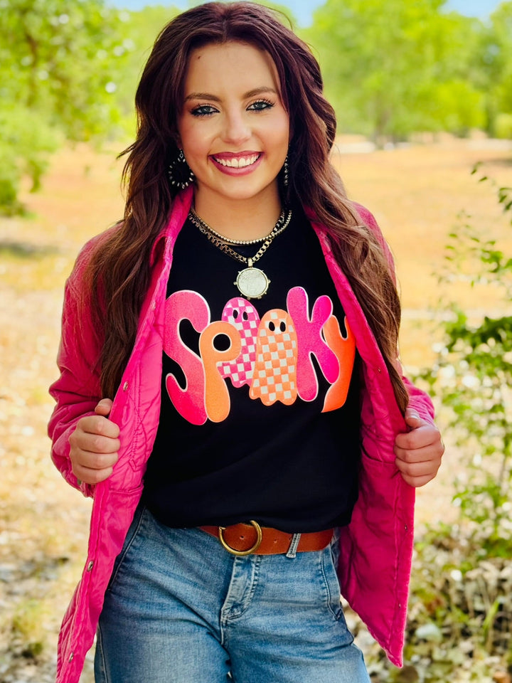 Spooky Tee in Glitter Puff Graphic Tee by Texas True Threads