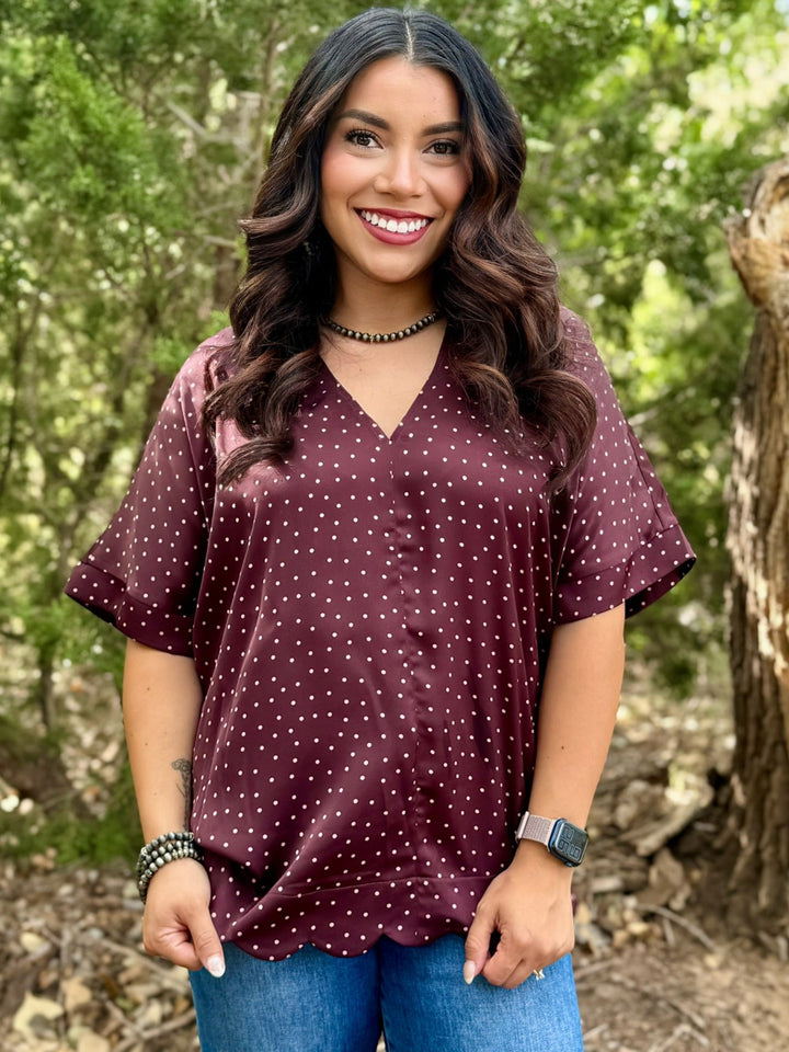 Steff Pink Dot Top