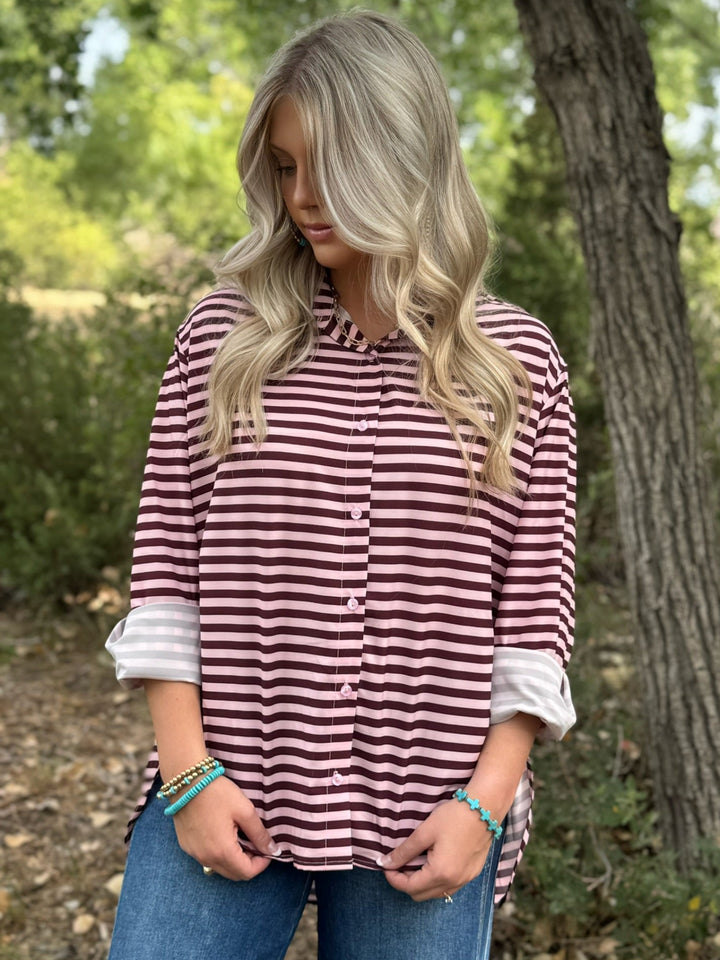 Kendra Pink Stripe Top