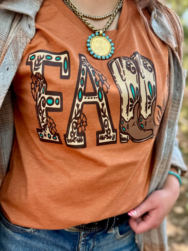 Laurens Western Fall Boots Graphic Tee by Texas True Threads