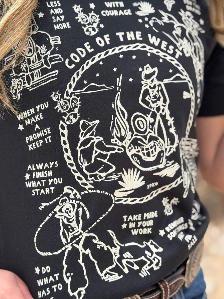 Code of the West Black Tee