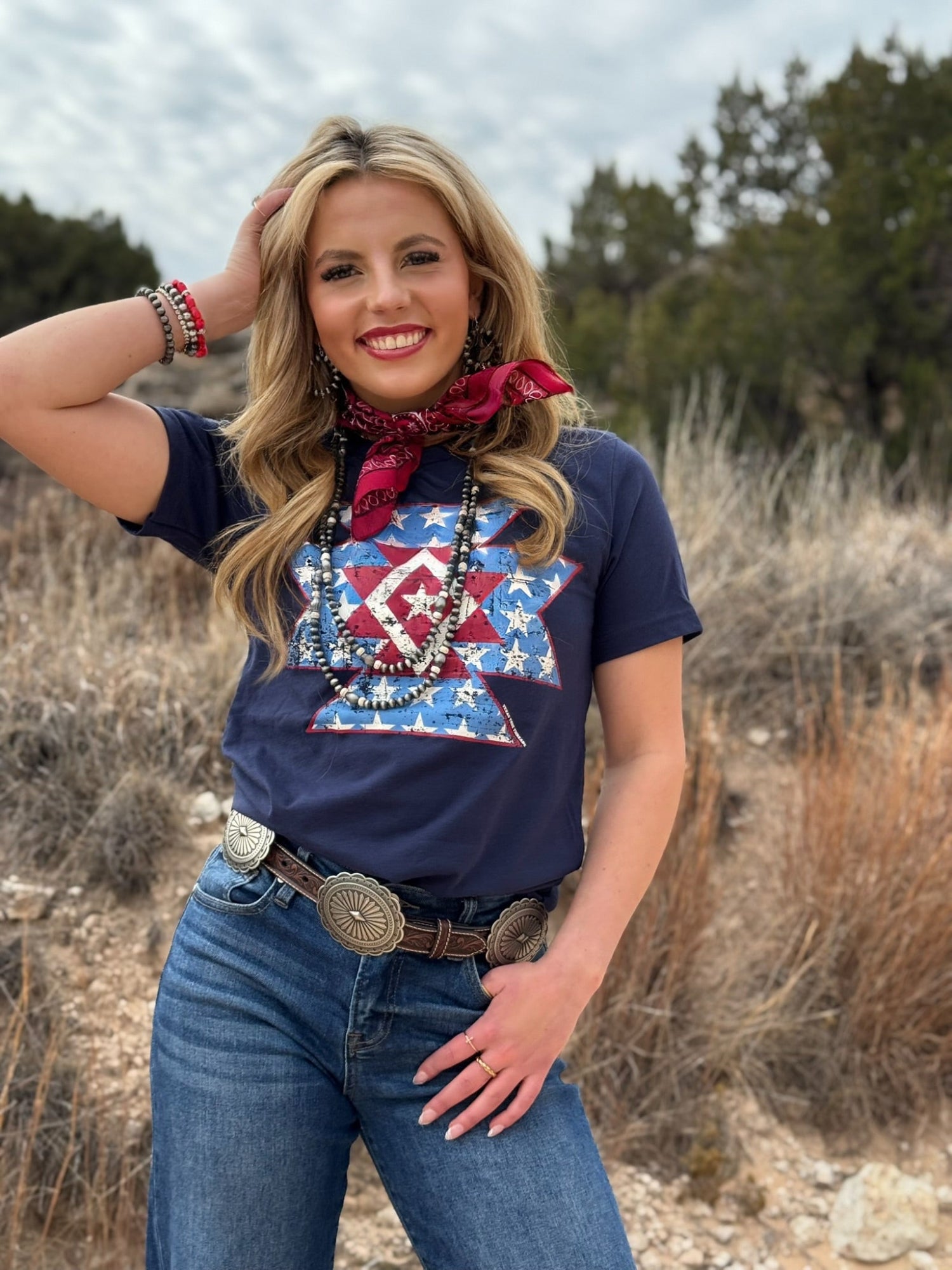 American Aztec Graphic Tee by Texas True Threads – Horse Creek Boutique