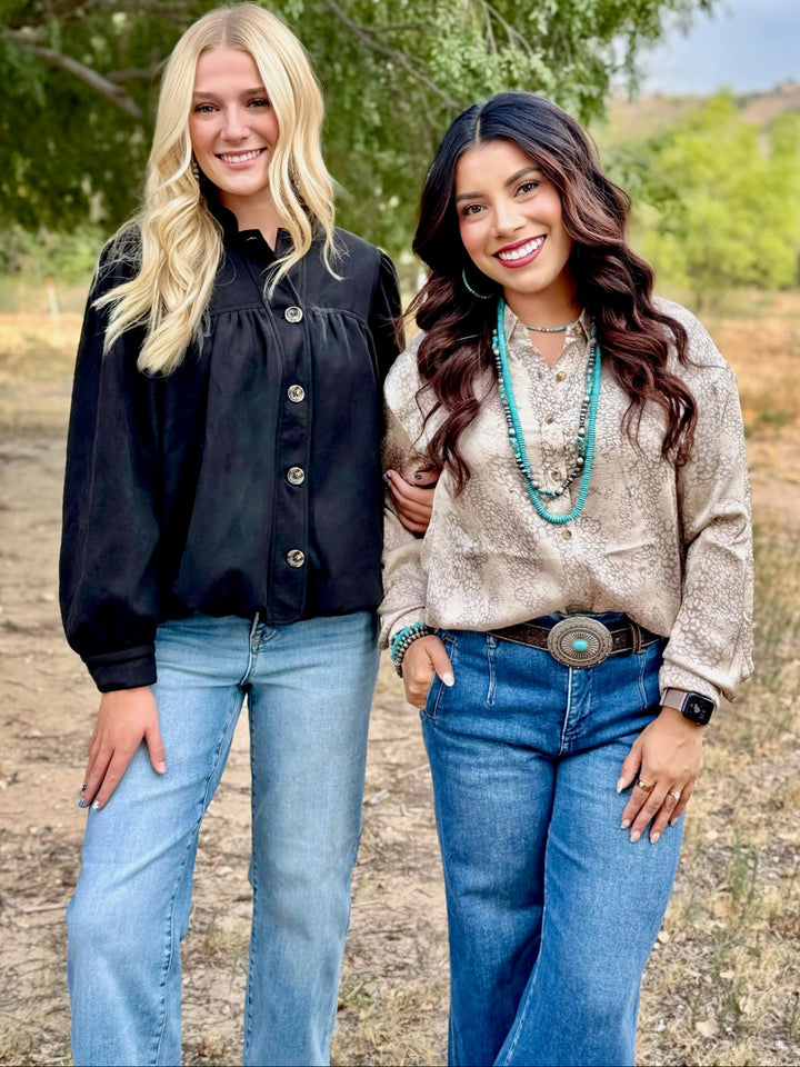 Rissi Tan Button Up Top