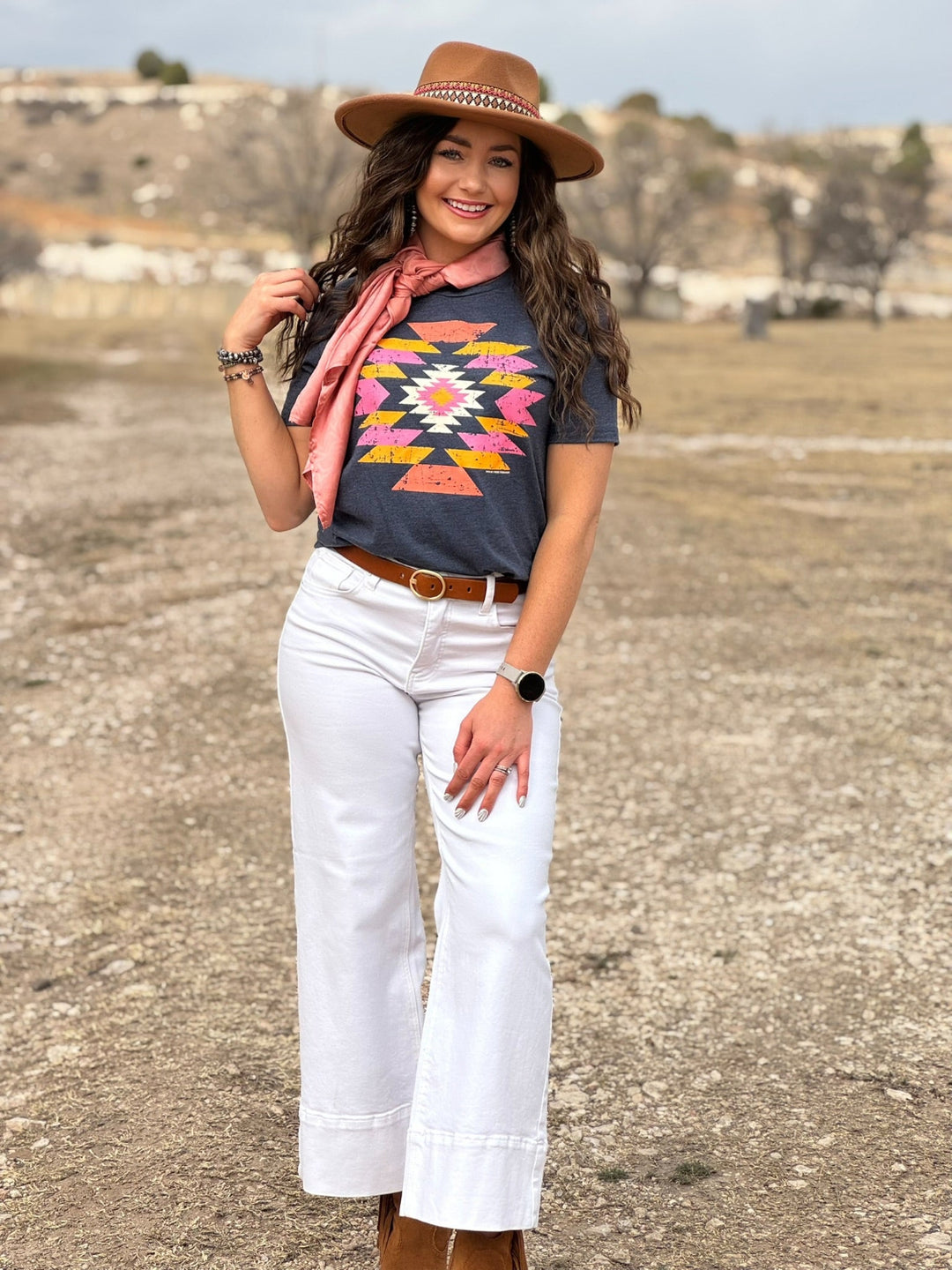 Summer Aztec Graphic Tee by Texas True Threads