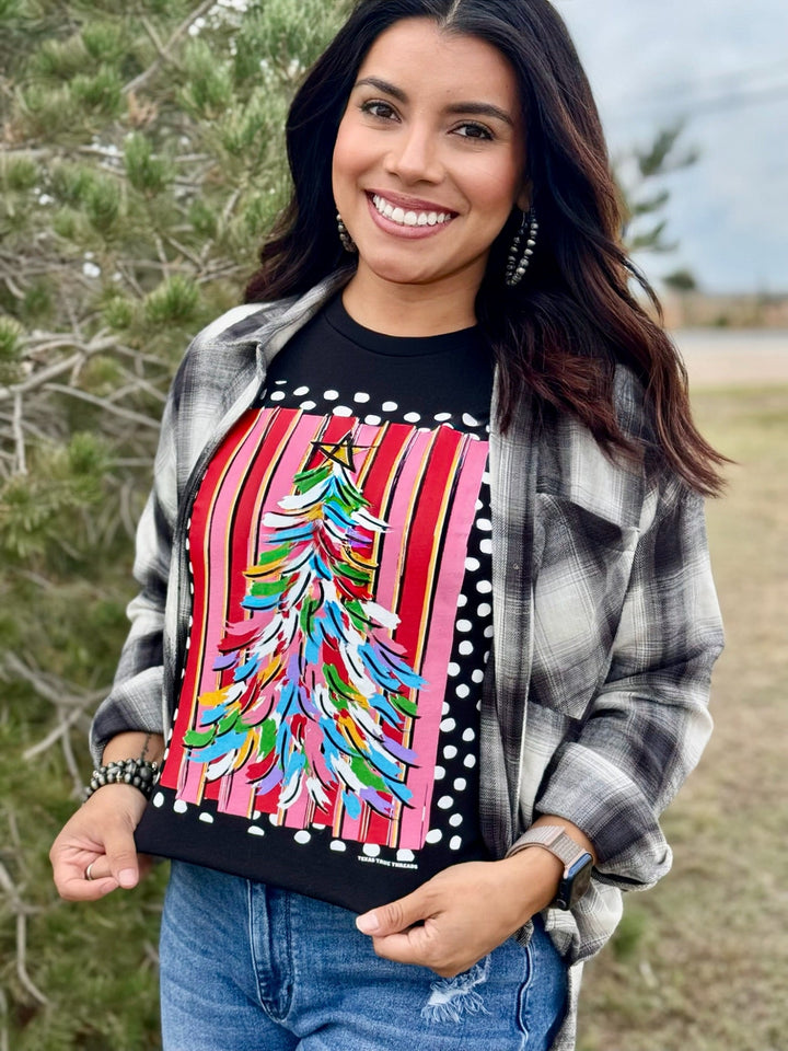 Painted Christmas Tree Short Sleeve Graphic Tee by Texas True Threads