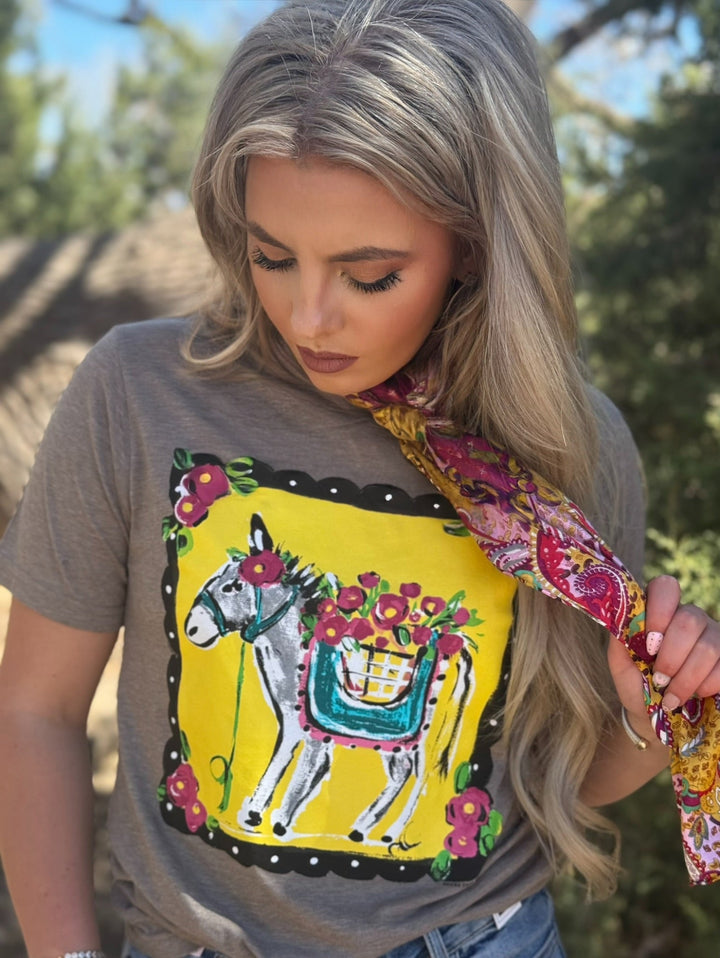 Callie's Hand Painted Burro Graphic Tee by Texas True Threads