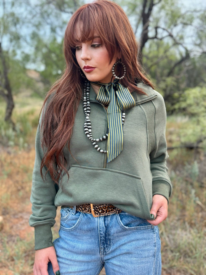 Charlann Green 1/4 Zip Pullover