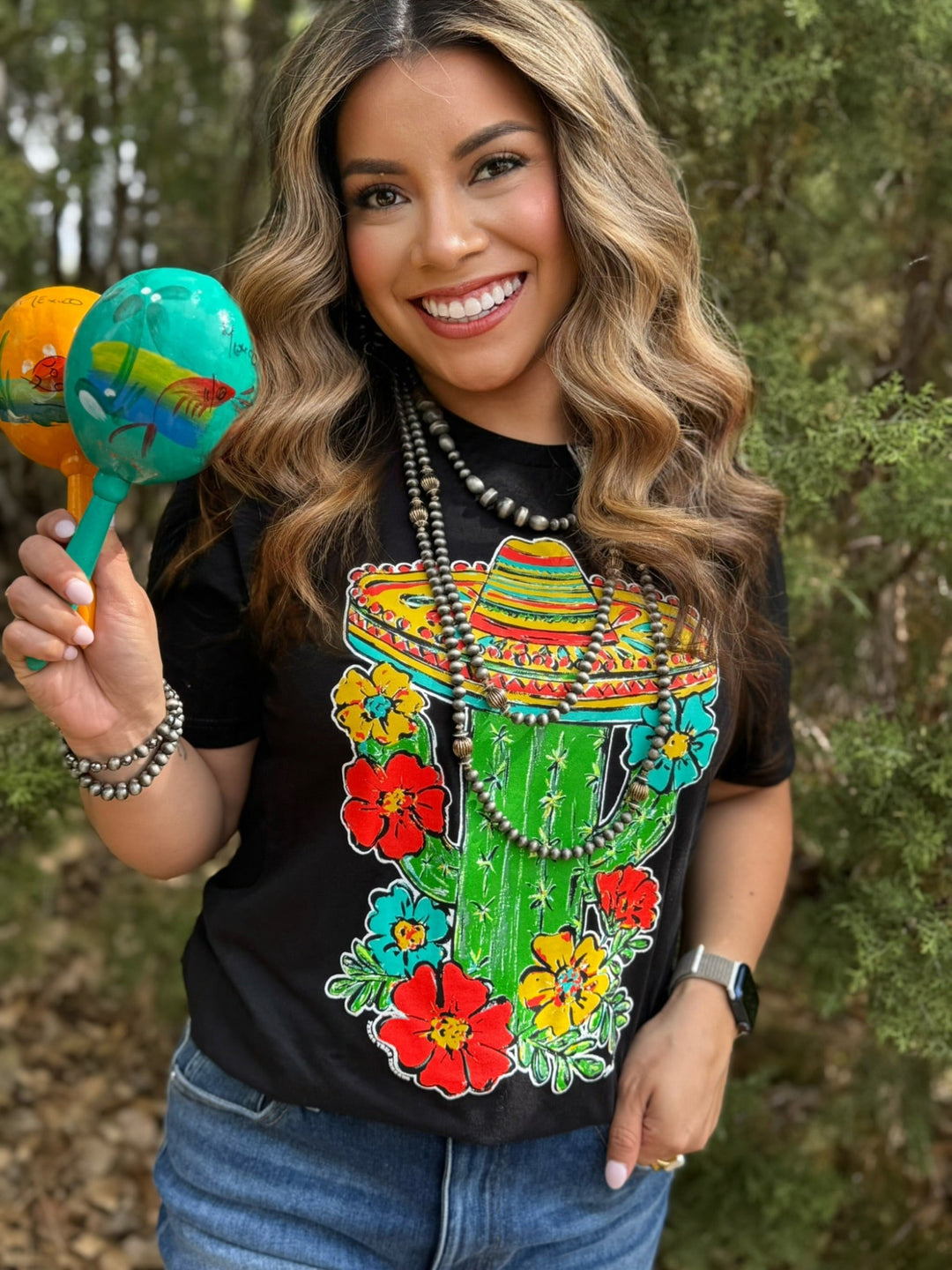 Barb's Sombrero Cactus Graphic Tee by Texas True Threads