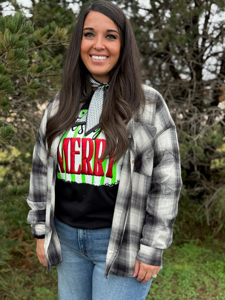 Stacie Black & White Flannel by Texas True Treads