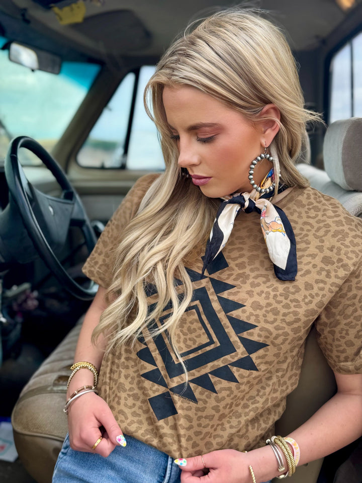 Leopard Ridge Aztec Graphic Tee by Texas True Threads