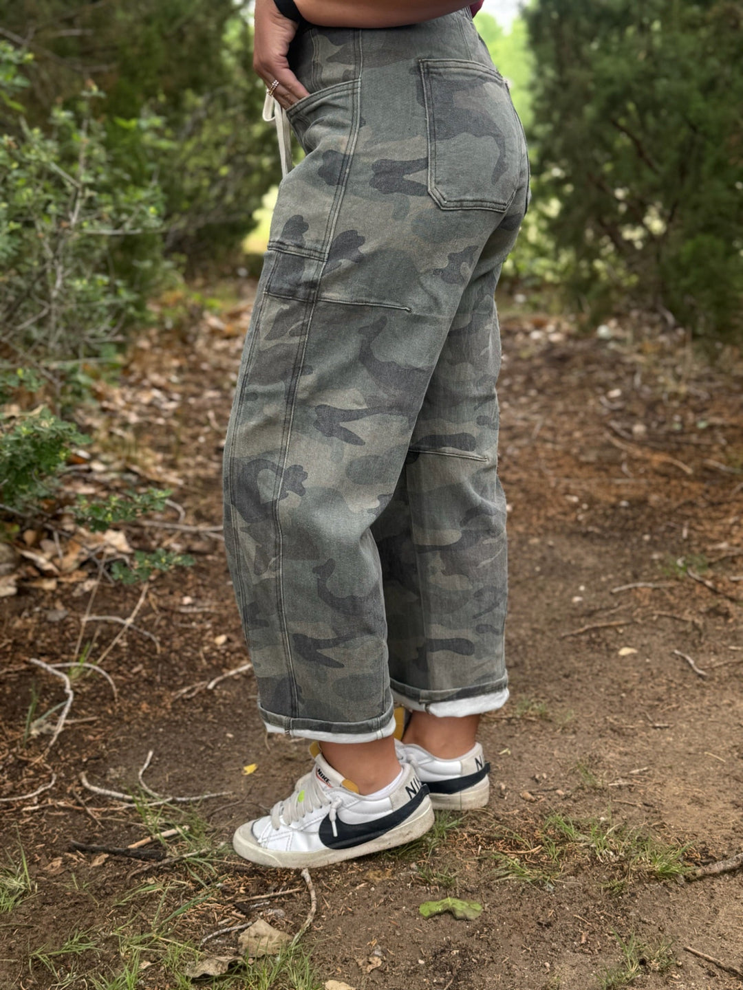 Kayla Drawstring Camo Jean by Risen