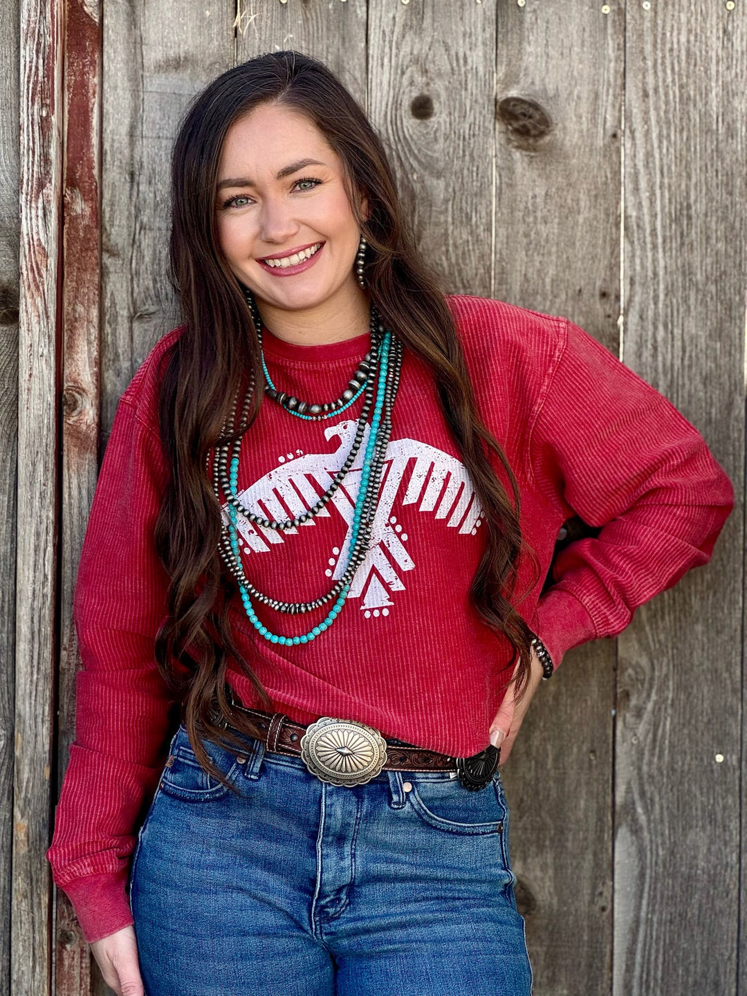 Thunderbird Red Graphic Sweatshirt by Texas True Threads