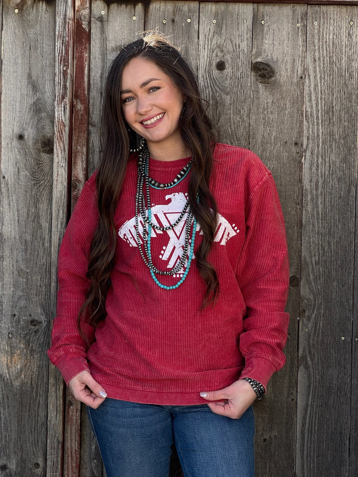 Thunderbird Red Graphic Sweatshirt by Texas True Threads