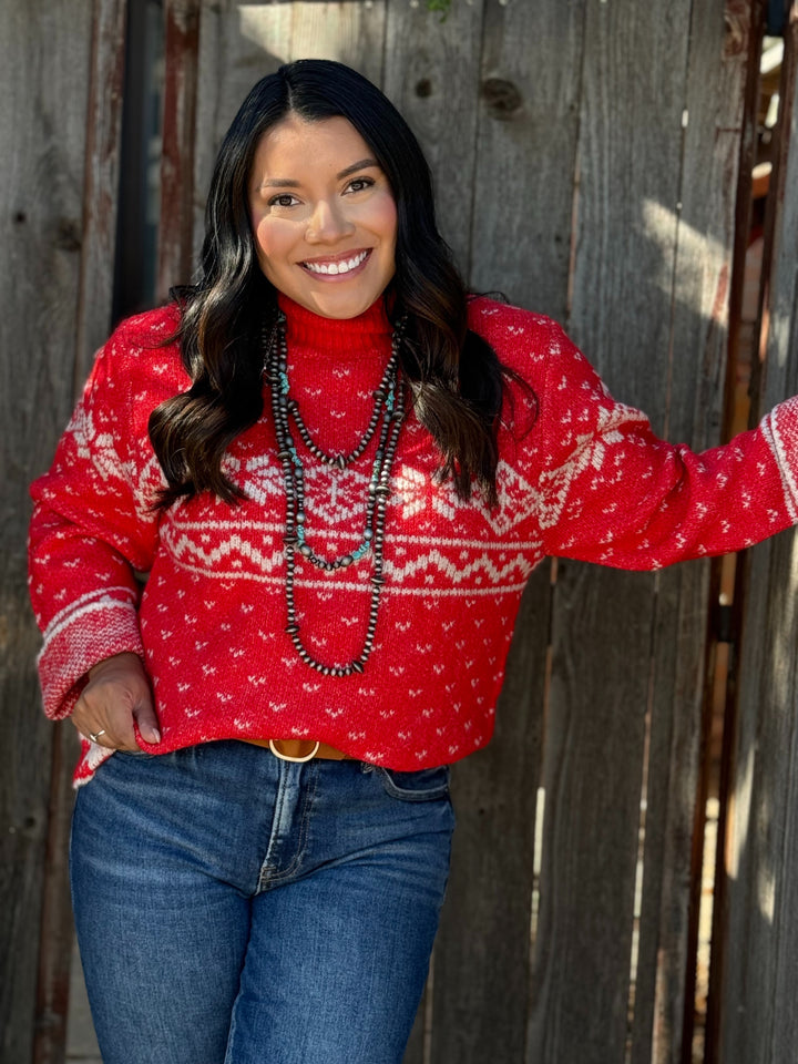 Aspen Red Holiday Sweater