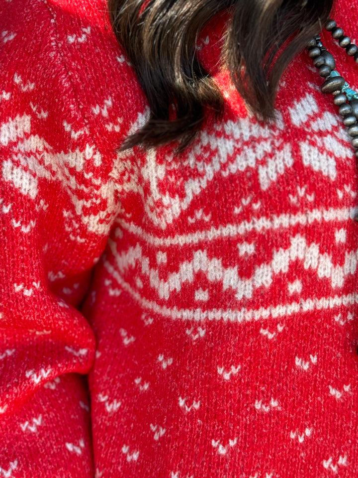 Aspen Red Holiday Sweater