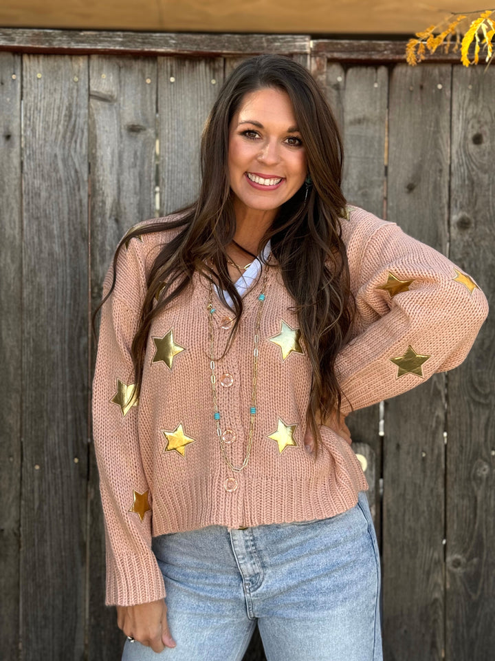 Abbie Blush Star Cardigan by Ivy Jane